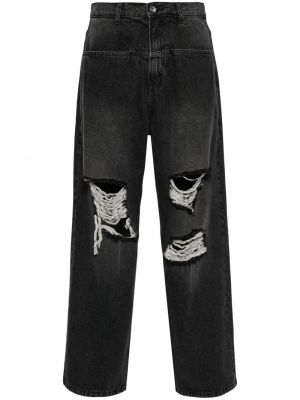 Voľné priliehavé džínsy s nízkym pásom Five Cm čierna