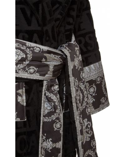 Szlafrok bawełniany Versace czarny
