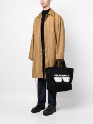 Shopper kabelka s potiskem Karl Lagerfeld černá