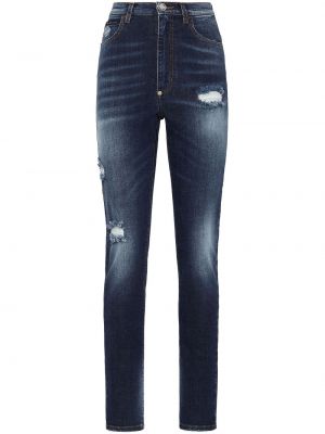Distressed skinny jeans Philipp Plein blau