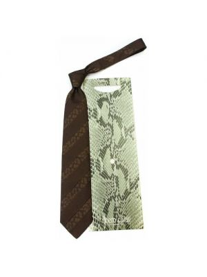 Шелковый галстук Roberto Cavalli коричневый