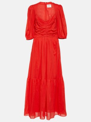 Bavlnené midi šaty Marant Etoile červená