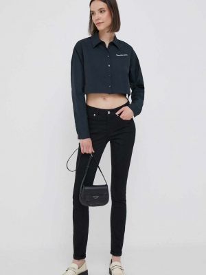 Traper košulja bootcut Calvin Klein Jeans crna