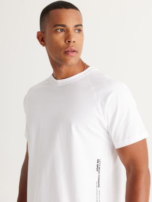 Βαμβακερή μπλούζα σε φαρδιά γραμμή Ac&co / Altınyıldız Classics λευκό