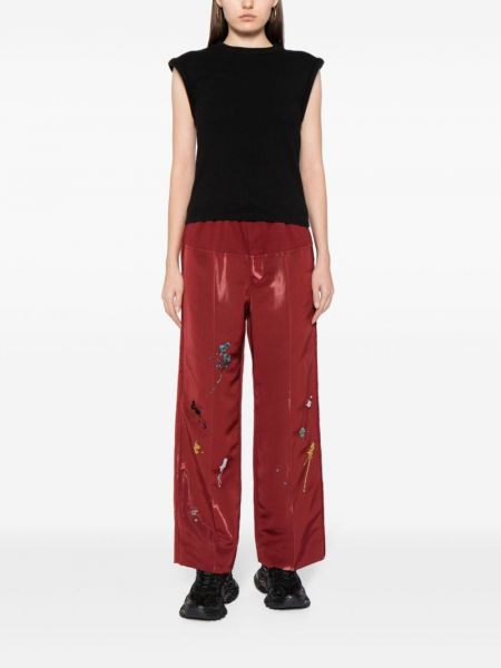 Kalhoty s výšivkou relaxed fit Undercover červené
