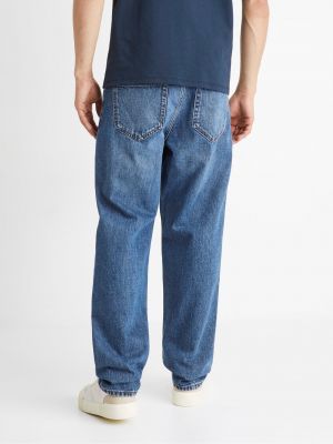 Voľné priliehavé džínsy s rovným strihom Celio modrá
