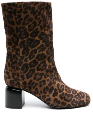 Členkové topánky s potlačou s leopardím vzorom Pierre Hardy hnedá