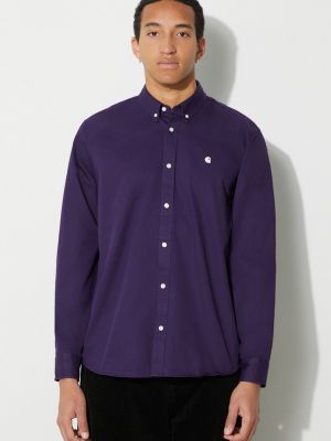 Péřová košile s knoflíky Carhartt Wip fialová