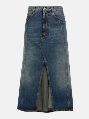 High waist jeansrock Alexander Mcqueen blau