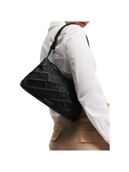 Bolsa de hombro acolchada Karl Lagerfeld negro