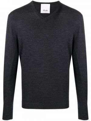 Пуловер с v-образно деколте Allude сиво