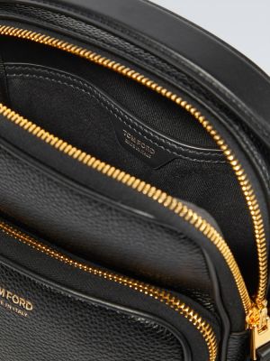Usnjena crossbody torbica Tom Ford črna