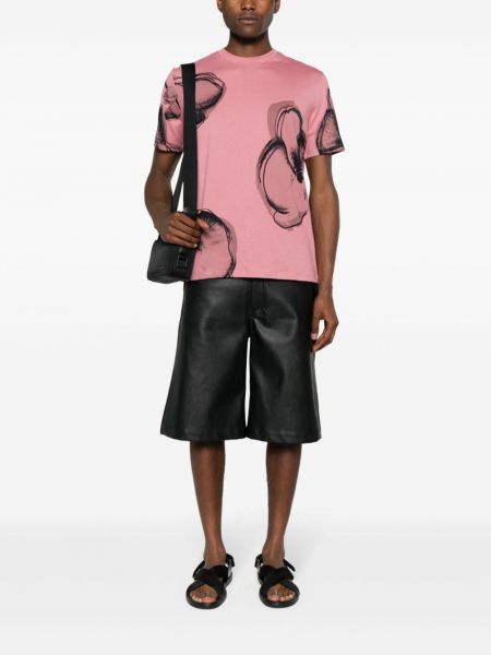 Kokvilnas t-krekls ar apdruku Paul Smith rozā