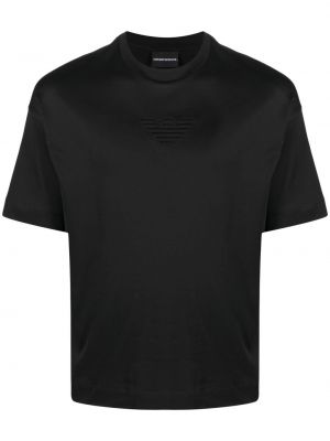 Bomull t-skjorte Emporio Armani svart