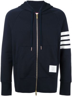 Jersey hoodie mit reißverschluss Thom Browne blau