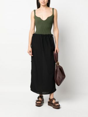 Midi sukně s knoflíky Totême černé