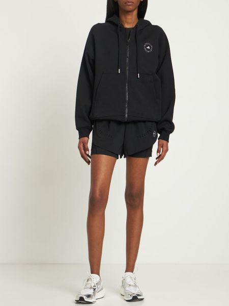 Mikina s kapucňou na zips Adidas By Stella Mccartney čierna