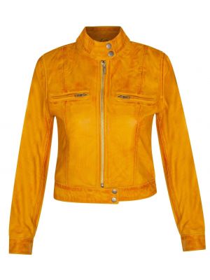 Однотонная мотоциклетная куртка Infinity Leather желтая