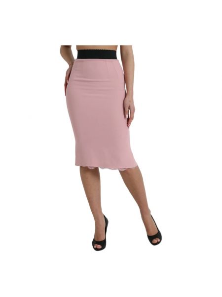Falda de tubo de cintura alta Dolce & Gabbana rosa