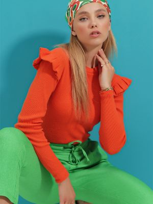 Cardigan Trend Alaçatı Stili portocaliu