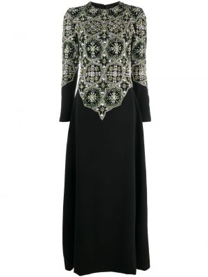 Krištáľové dlouhé šaty Dina Melwani čierna