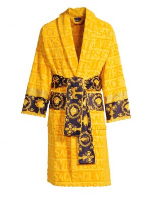 Банный халат с логотипом в стиле барокко Versace золотой