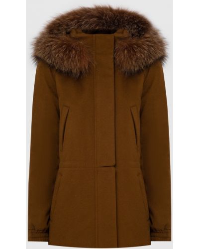 Кашемірова куртка з хутром Loro Piana, коричнева