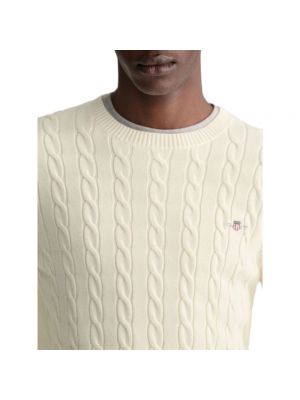 Suéter de cuello redondo Gant blanco