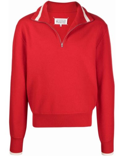 Jersey con cremallera de tela jersey Maison Margiela rojo