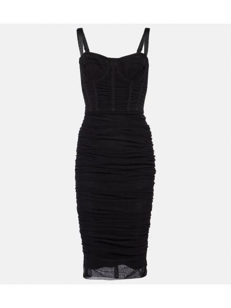Μίντι φόρεμα από τούλι Dolce&gabbana μαύρο