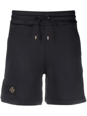 Pantalones cortos con bordado Mr & Mrs Italy negro