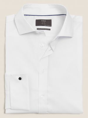 Хлопковая рубашка Marks & Spencer белая