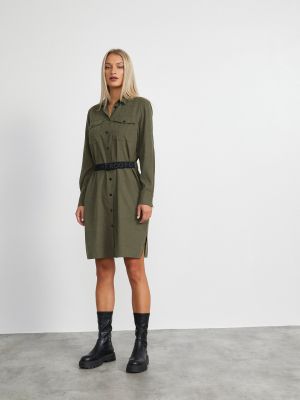 Košilové šaty s páskem Metroopolis - khaki