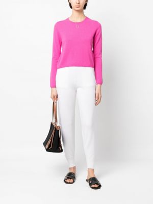 Pull en cachemire col rond Allude rose