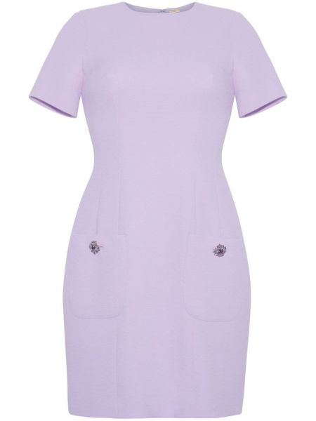 Robe droite en laine en crêpe Adam Lippes violet