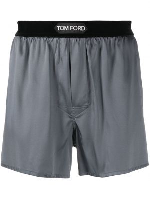 Hedvábné kraťasy Tom Ford šedé