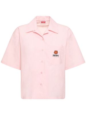 Pamučna košulja s cvjetnim printom Kenzo Paris ružičasta