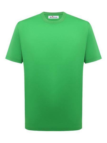 Хлопковая футболка Kiton зеленая