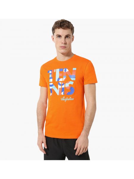 Теннисная футболка с геометрическим узором Australian оранжевая