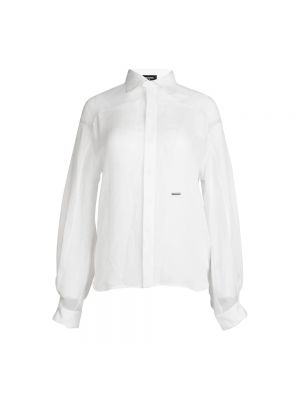 Jedwabna koszula Dsquared2 biała