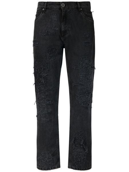 Nødlidende straight jeans Balmain sort