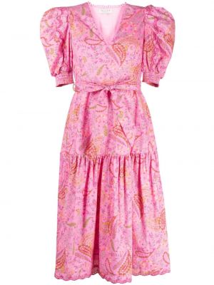 Sukienka midi w kwiatki z nadrukiem Hale Bob różowa