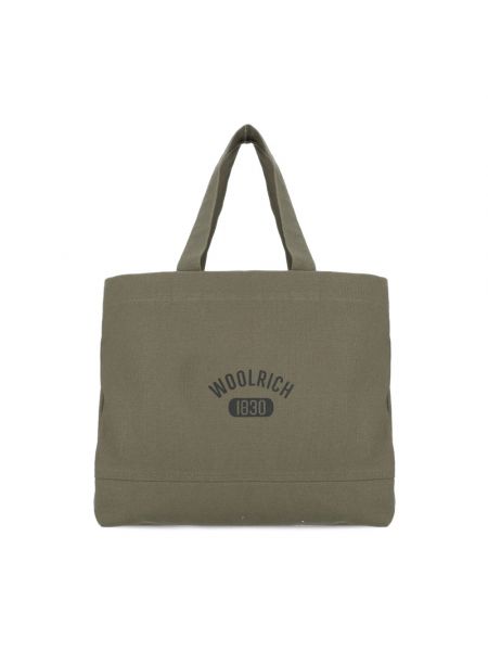 Shopper handtasche aus baumwoll Woolrich grün