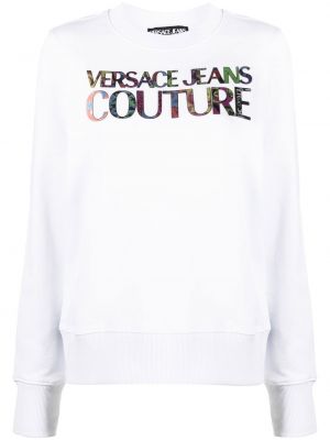 Памучен суитчър Versace Jeans Couture бяло