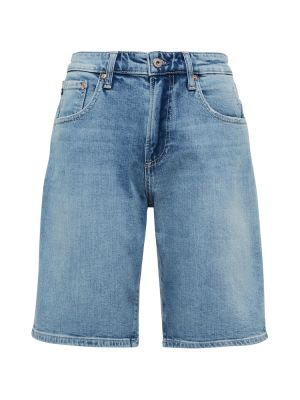 Szorty jeansowe z wysoką talią Ag Jeans niebieskie