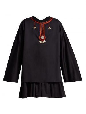 Платье мини с вышивкой Altuzarra черное