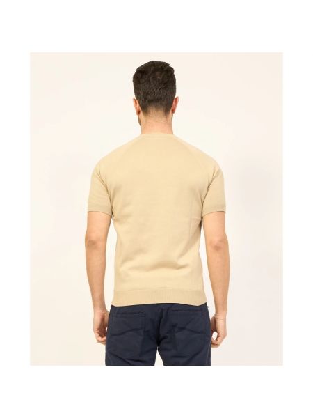 Jersey de algodón manga corta de tela jersey Gran Sasso beige