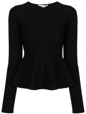 Peplum pulover Stella Mccartney črna