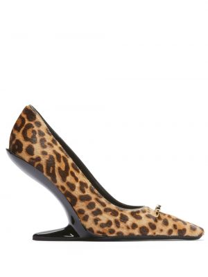 Полуотворени обувки с панделка с принт с леопардов принт N°21