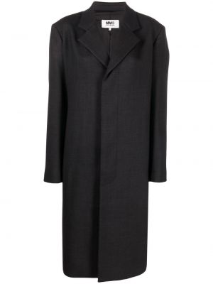 Vlněný dlouhý kabát Mm6 Maison Margiela - černá